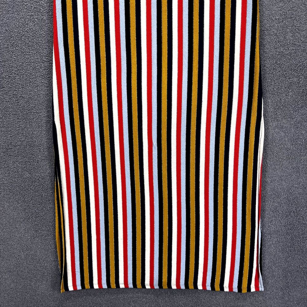 ZARA Dress Woman Medium Striped Stretch Knit Blue Red Collection round neck - Picture 4 of 15